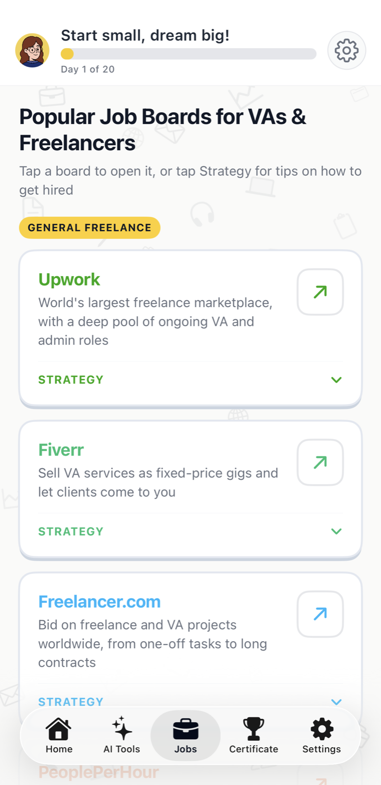 Virtual assistant job board directory